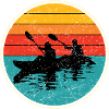 Sunset Kayak Duo Circle