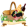 Filled picnic basket – summer pleasure motif