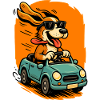 Chien cool en voyage