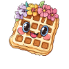 Waffle with flowers