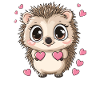 Hedgehog with hearts