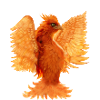 Simurgh: Neon Emerald Gaze, Fiery Bird