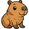 Cute Cartoon Capybara, cuteand chill