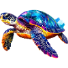 Schildkröte,Graffiti, bunt, Malerei