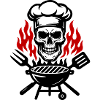 Grill Skull Chef Grilling