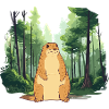 Strong groundhog nature landscape