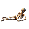 Muedes Skelett ausgemerzt