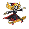 GRIM REAPER WOMAN SKATEBOARD
