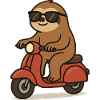 Sloth Comic Moped