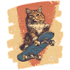 Skateboard Cat