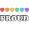Proud Rainbow hearts
