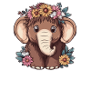 Mammoth with flower wreath