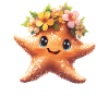 Starfish with Flower Crown