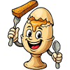 Happy Breakfast Egg Cartoon