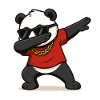 panda dabbing comic