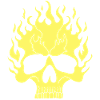 Yellow Flaming Skull