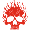 Red Flaming Skull