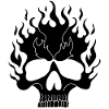 Black Flaming Skull