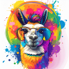 Lama,graffiti ,malerei , bunt