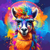 Lama,graffiti ,malerei , bunt