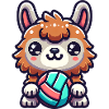 Cute llama with volleyball illustration
