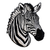 Zebrahoved – Broderi Look Animal Design