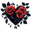 Rose heart in dark blue
