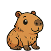 Söpö sarjakuva Capybara, söpö ja rento