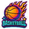 Feuriger Basketball mit Trendfarben