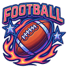 Lebendige Football-Design mit Flammen
