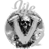 V-Twin Motorcycle Skull Design