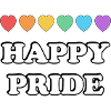 Happy Pride Rainbow hearts