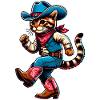 Line Dance Western Cowboy Cat