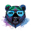 Papa, Bär,Graffiti, Malerei,bunt,Illustration