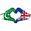 Pakistan Great Britain Flag Hands Heart Shape