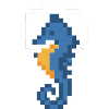 Hippocampe Pixel Bleu