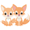 Deux petits renards amis complices