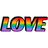 Regnbågstext LOVE LGBT Pride Month