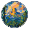 Cubist mountain landscape