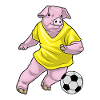 Pig Soccer Player Soccer