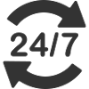 24/7 Service logo symbol