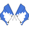 Two flags crossed of Akershus