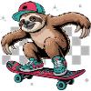 Cute Sloth Skateboarding Apparel