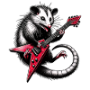 Possum playing Electric Guitar