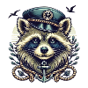 Maritimer Waschbär im SeemannslooK