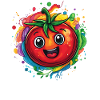 Fröhliche Tomate bunt