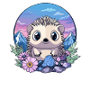 Hedgehogs in Alpine Flowers