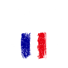 French Flag Paint Strokes Design