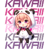Kawaii Chibi Anime Girl in Panda Costume