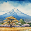 Spring view of Fuji